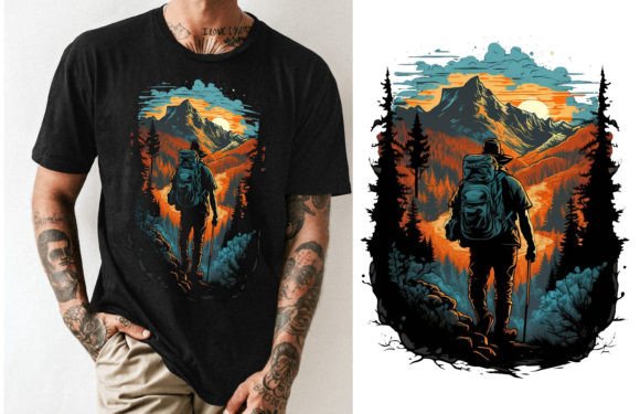 Adventure Hiking Vector T-shirt Design