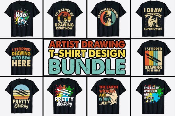 Artist Drawing T-shirt Design Bundle: The Ultimate Asset for Modern Print-on-Demand Entrepreneurs