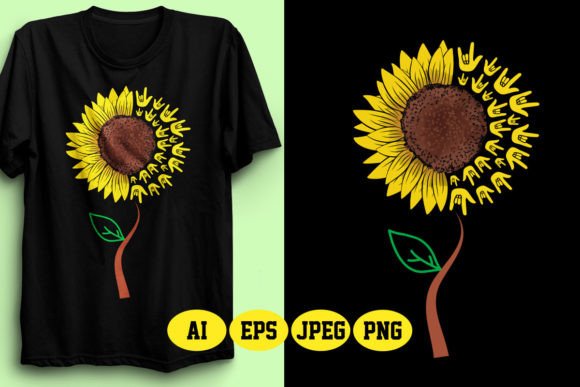ASL Love Hand in Sunflower Design 3: Elevating Your Print-on-Demand Creations