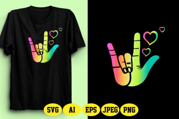 ASL Love Sign and Heart 7
