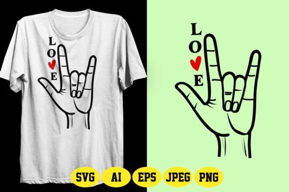 ASL Love Sign with Text Design 6: Elevating Your Print-on-Demand Brand