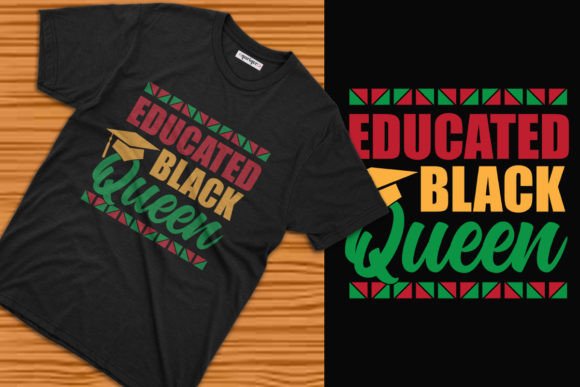 Educated Black Queen Graduation Tee: A Versatile Design Template for Creators and Entrepreneurs