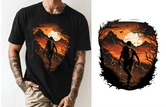 Hiking T-shirt Design Free: Premium Vector Assets for Print on Demand