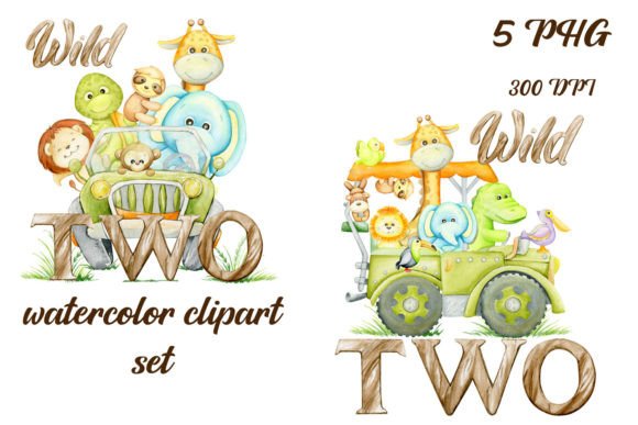 Wild TWO 2st Birthday. Safari Jungle PNG